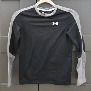 Under Armour Kids Coldgear Black & Gray Long Sleeve Tee